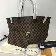 LV Original Neverfull Shopping Bag N41358 With Red MM - 4