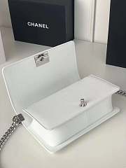 Chanel Leboy Lambskin Bag In White With Sliver Hardware Size 25 cm - 6