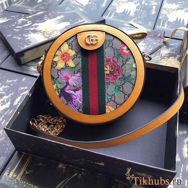 Gucci round bag with flower - 1