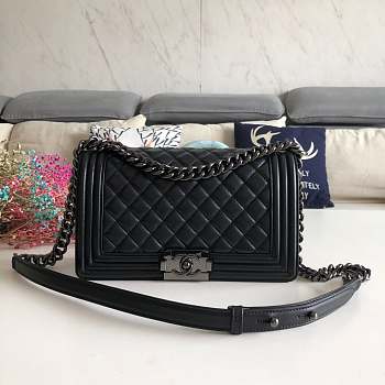 Chanel Leboy Lambskin With Black Hardware Size 25 cm