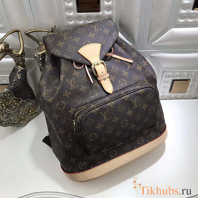 Louis Vuitton Montsouris Gm Monogram Brown Leather Backpack - 1