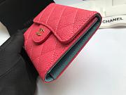 Modishbags Calfskin Leather Plain Folding Rose Red Wallets With Gold Hardware - 5