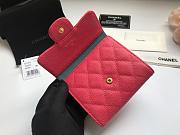 Modishbags Calfskin Leather Plain Folding Rose Red Wallets With Gold Hardware - 4