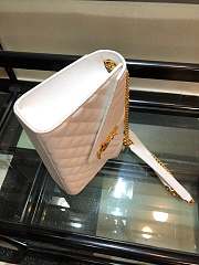 YSL ENVELOPE CHAIN BAG IN WHITE WITH GOLD HARDWARE - 6