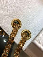 YSL ENVELOPE CHAIN BAG IN WHITE WITH GOLD HARDWARE - 4