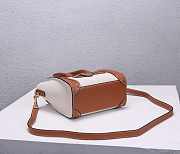 Celine Micro Luggage Calfskin Handbag white with brown - 4