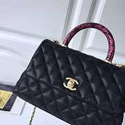 Modishbags Coco Black Handle Bag Gold Hardware with Snakeskin handle - 6