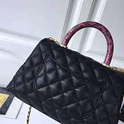 Modishbags Coco Black Handle Bag Gold Hardware with Snakeskin handle - 2