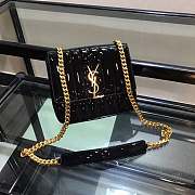 ysl patent leather shoulder bag black with Gold hardware - 1