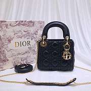 Modishbags Lady Dior Leather Lambskin black with gold hardware mini Handbag - 1