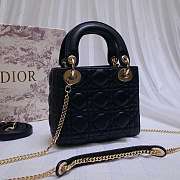 Modishbags Lady Dior Leather Lambskin black with gold hardware mini Handbag - 3