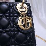 Modishbags Lady Dior Leather Lambskin black with gold hardware mini Handbag - 5