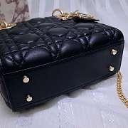 Modishbags Lady Dior Leather Lambskin black with gold hardware mini Handbag - 6