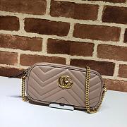 GUCCI-Morsina GG Marmont Zip Cipria 598596 Size 19x10cm - 1