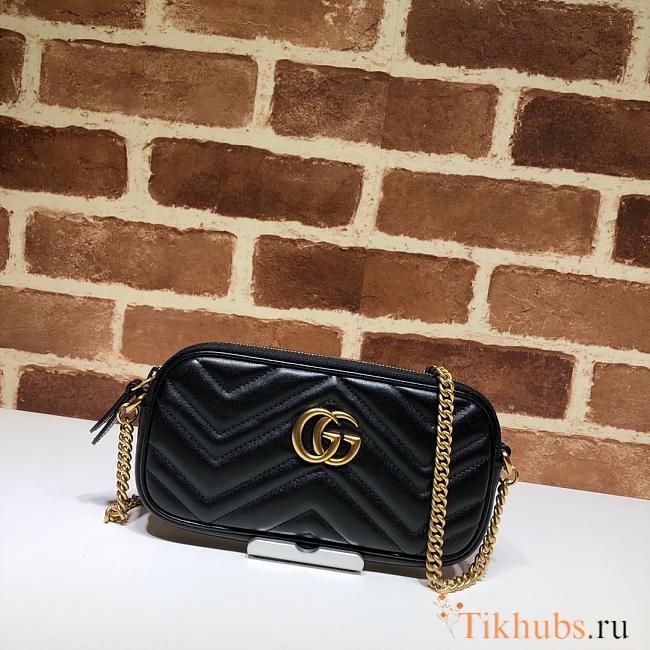 Gucci GG Marmont Shoulder Bags Black 598596 Size 19x10cm - 1