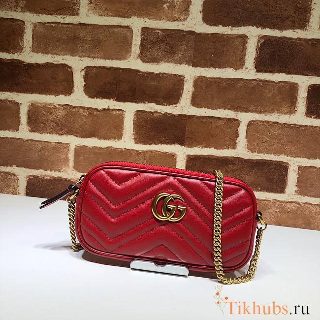 Gucci GG Marmont Shoulder Bags Red 598596 Size 19x10cm - 1