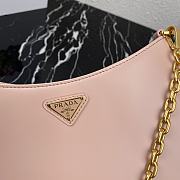 Prada Leather Chain Hobo Bag Pink 1BC148 Size 25.5x15.5x4cm - 6