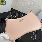 Prada Leather Chain Hobo Bag Pink 1BC148 Size 25.5x15.5x4cm - 5