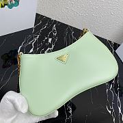 Prada Leather Chain Hobo Bag Green 1BC148 Size 25.5x15.5x4cm - 4