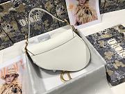 SADDLE BAG Latte Grained Calfskin White M0446 Size 25.5x20x6.5cm - 2