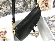 SADDLE BAG Latte Grained Calfskin Black M0446 Size 25.5x20x6.5cm - 4