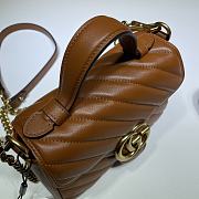 GG Marmont Mini Top Handle Bag Brown 583571 Size 21x15.5x8 cm - 4