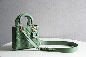 My Lady Dior ABC Enamel Button Series Green 8878 Size 20x16.5x8 cm