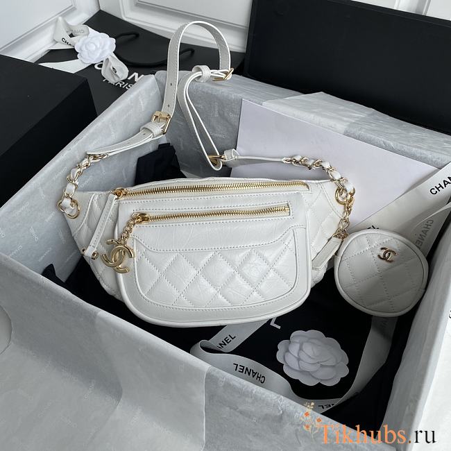 Chanel Women Waist Chest Bag White AS1077 Size 34x15x6 cm - 1