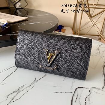 Louis Vuitton Taurillon Leather Capucine Wallet M61248 Size 20x11 cm