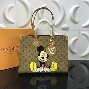 LV-Mickey yellow flower Onthego medium handbag original M45039 Size 34x26x15 cm  - 6