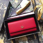 Gucci Pre-Owned GG Marmont continental red wallet 456116 Size 19x10x2.5 cm - 1