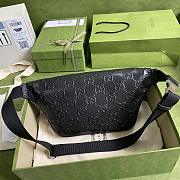 GG Embossed Belt Bag Black 645093 Size 28×18×8 cm - 3