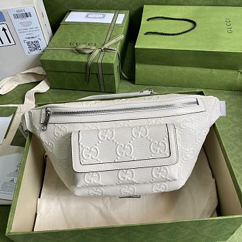 GG Embossed Belt Bag White 645093 Size 28×18×8 cm