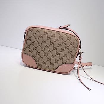 Gucci Bree Original GG canvas Mini Messenger Pink Bag 387360 Size 22x17x7cm