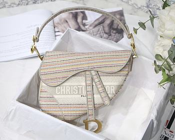 Dior-Classic Embroidery Stripes Color M9001 Size 25.5x20x6.5 cm