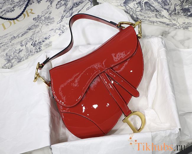 Dior-Classic Patent Leather Red M9001 Size 25.5x20x6.5 cm - 1