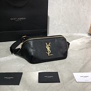 YSL-CLASSIC Black Leather Belt Bag 569737 Size 25×14×3.5cm - 1