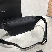 YSL-CLASSIC Black Leather Belt Bag 569737 Size 25×14×3.5cm - 5