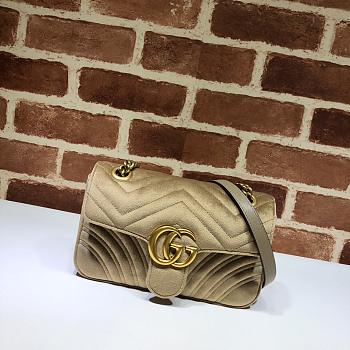 GUCCI Velvet Matelasse GG Marmont Beige 446744 Size 23x14x6 cm