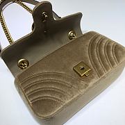 GUCCI Velvet Matelasse GG Marmont Beige 446744 Size 23x14x6 cm - 2