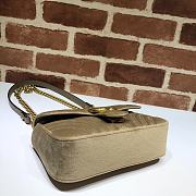 GUCCI Velvet Matelasse GG Marmont Beige 446744 Size 23x14x6 cm - 3