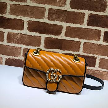 Gucci Shoulder GG Marmont Mini Black/Orange 446744 23x14x6 cm
