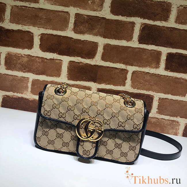 Gucci Shoulder GG Marmont Mini Beige/Black 446744 23x14x6 cm - 1