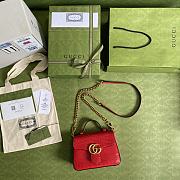 GG Marmont crocodile mini top handle red bag 547260 Size 21x15.5x8 cm - 3
