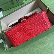 GG Marmont crocodile mini top handle red bag 547260 Size 21x15.5x8 cm - 2