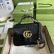 GG Marmont crocodile mini top handle black bag 547260 Size 21x15.5x8 cm - 1