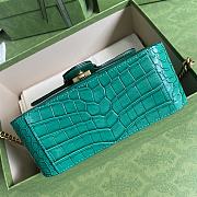 GG Marmont crocodile mini top handle green bag 547260 Size 21x15.5x8 cm - 5