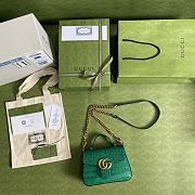 GG Marmont crocodile mini top handle green bag 547260 Size 21x15.5x8 cm - 3