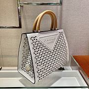 PRADA New Hollow Tote Bag White 1BG405 Size 30x24x16 cm - 4