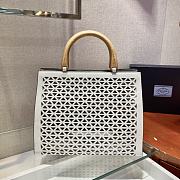 PRADA New Hollow Tote Bag White 1BG405 Size 30x24x16 cm - 6